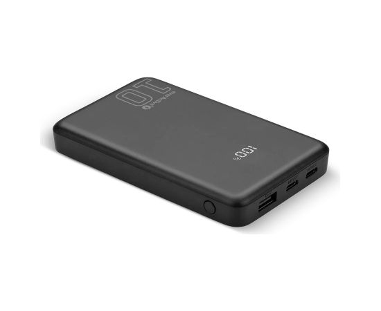 Powerbank 10 000mAh, 1x USB, 2x USB-C, 20W, QC4+, LCD screen, black Power Banks