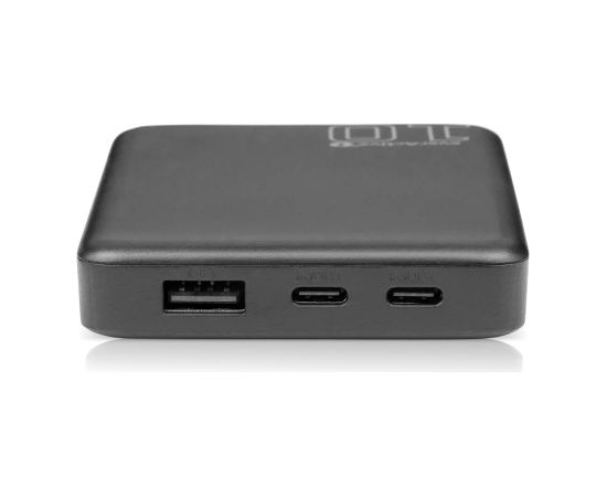 Powerbank 10 000mAh, 1x USB, 2x USB-C, 20W, QC4+, LCD screen, black Power Banks