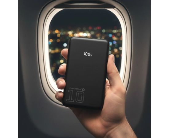 Powerbank 10 000mAh, 1x USB, 2x USB-C, 20W, QC4+, LCD screen, black Power Banks