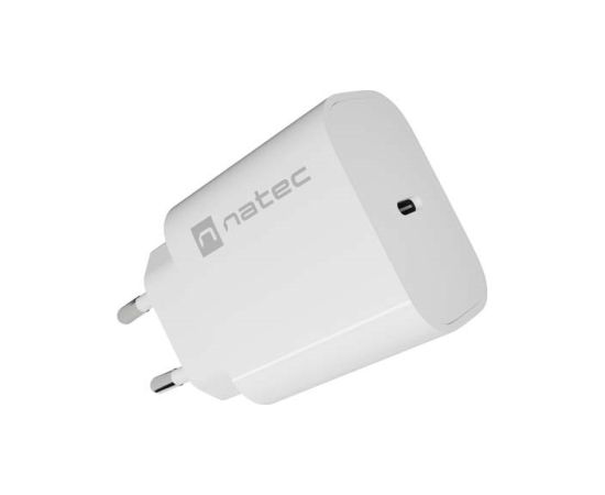 WALL CHARGER NATEC RIBERA 1X USB-C 20W WHITE Зарядные устройства