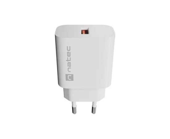 WALL CHARGER NATEC RIBERA 1X USB-A 18W WHITE Зарядные устройства