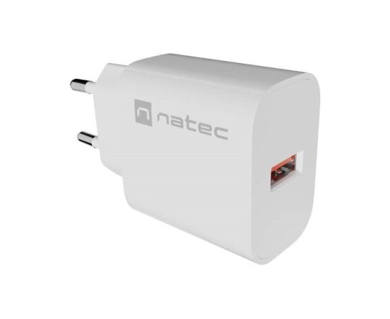 WALL CHARGER NATEC RIBERA 1X USB-A 18W WHITE Зарядные устройства