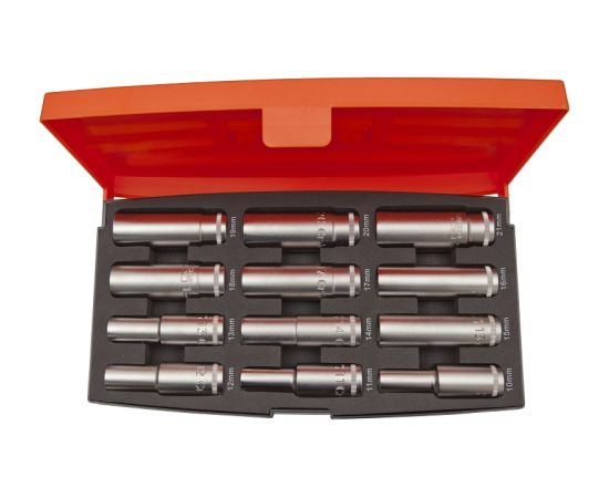 Bahco Deep hexagon socket set 10-21mm 1/2" 12 pcs Наборы инструментов