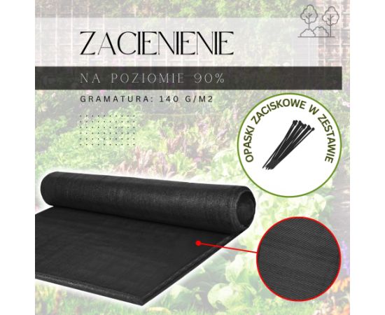Ēnošanas tīkls Springos SN0022 140 g/m2 1,5x25m 100 Kabeļu saites Siltumnīcas