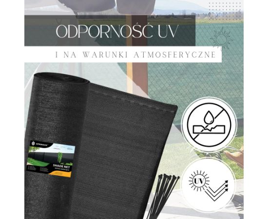Ēnošanas tīkls Springos SN0022 140 g/m2 1,5x25m 100 Kabeļu saites Siltumnīcas