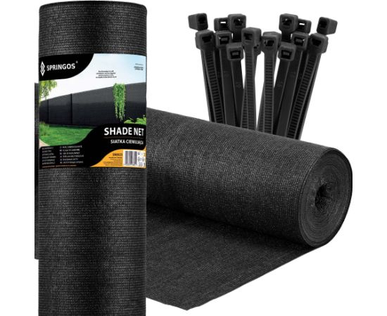 Ēnošanas tīkls Springos SN0022 140 g/m2 1,5x25m 100 Kabeļu saites Siltumnīcas