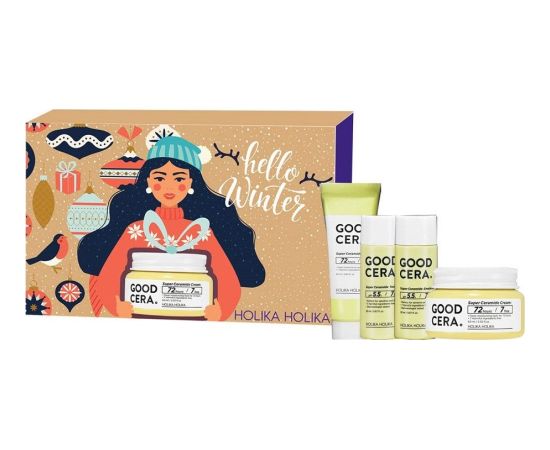 Holika Holika Good Cera Super Ceramide zestaw nawilżający krem do twarzy 60 ml + nawilżający krem do twarzy 20 ml + nawilżająca emulsja 20 ml + tonik do twarzy 20 ml Духи и косметика