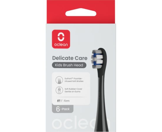 Oclean Delicate Care Kids brush head, 6 pcs, black Uzgaļi elektriskajām zobu birstēm