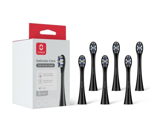 Oclean Delicate Care Kids brush head, 6 pcs, black Uzgaļi elektriskajām zobu birstēm