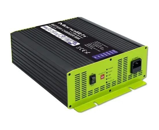 Qoltec Charger for LiFePO4 AGM GEL SLA batteries 80A Akumulatoru lādētāji, starteri