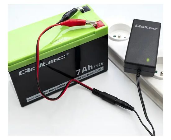 Qoltec Automatic charger for AGM GEL STD 6V 12V battery | 1.5A | Rectifier with LED indicator Зарядные устройства и стартеры
