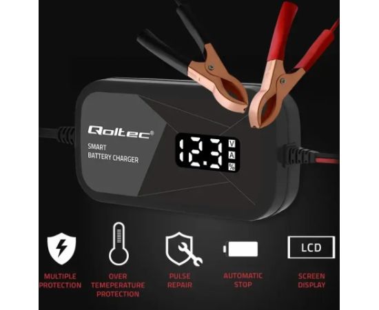Qoltec Microprocessor charger 12V 2A with cell regene Зарядные устройства и стартеры