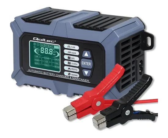 Qoltec Charger with battery tester 12V 6A repair fu Akumulatoru lādētāji, starteri