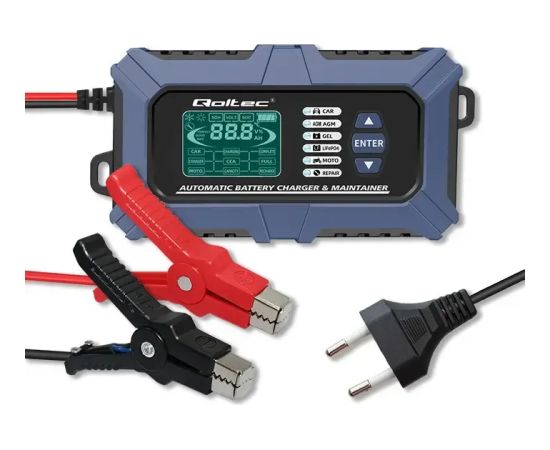 Qoltec Charger with battery tester 12V 6A repair fu Akumulatoru lādētāji, starteri