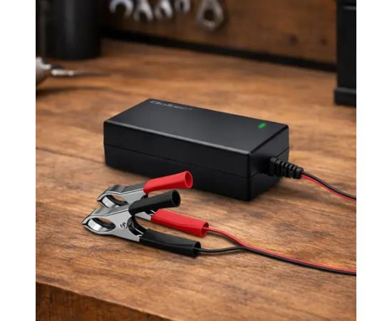 Qoltec Automatic charger for AGM GEL STD batteries | 12V charger | 4A | 48W | LED | 1.8m cable Akumulatoru lādētāji, starteri