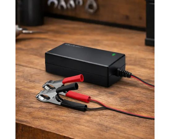 Qoltec Automatic charger for AGM GEL STD batteries | 24V charger | 2A | 48W | LED | 1.8m cable Akumulatoru lādētāji, starteri