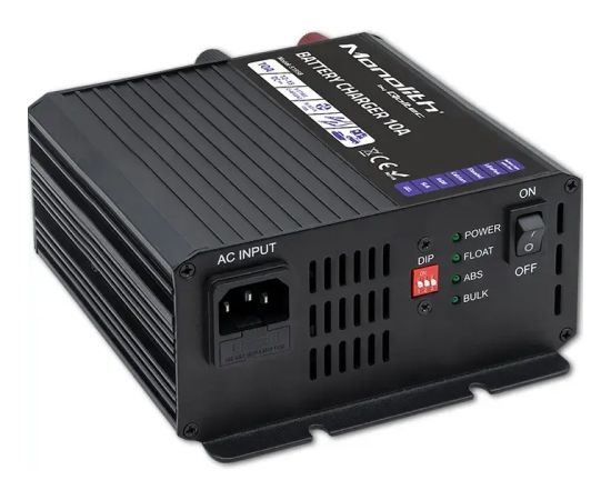 Qoltec Charger for LiFePO4 AGM GEL SLA batteries, 10A Akumulatoru lādētāji, starteri