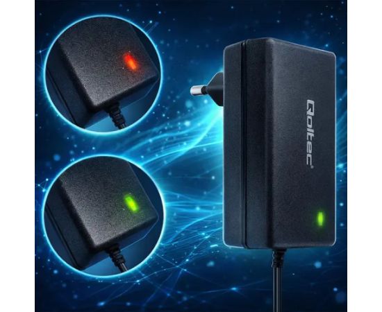 Qoltec Automatic charger for AGM GEL STD batteries | 12V charger | 2A | 24W | 5.5x2.1 | 1.8m cable Akumulatoru lādētāji, starteri