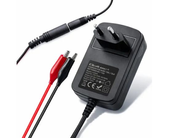 Qoltec Automatic charger for AGM GEL STD batteries | 6V/12V charger | 6W | 5.5x2.1 | 1.8m cable Akumulatoru lādētāji, starteri