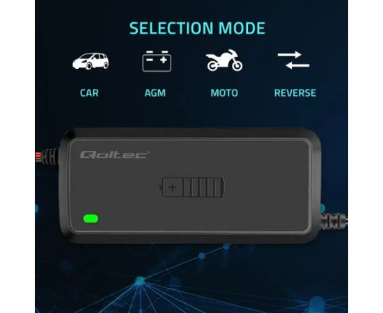 Qoltec Intelligent microprocessor charger 12V 5A | Rectifier for AGM GEL SLA battery | 6 - stage charging Зарядные устройства и стартеры