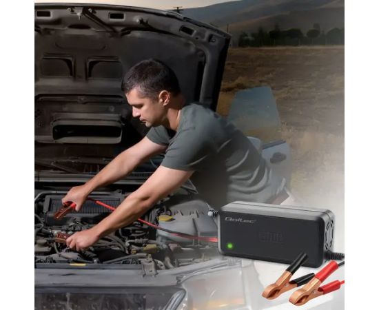 Qoltec Intelligent microprocessor charger 12V 5A | Rectifier for AGM GEL SLA battery | 6 - stage charging Зарядные устройства и стартеры