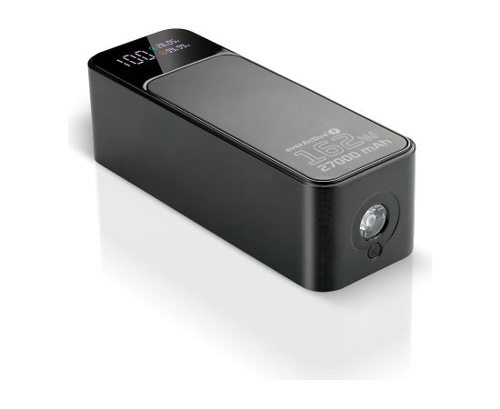 Powerbank 27 000mAh, 1x USB, 2x USB-C, 162,5W, QC4+, flashlight, LCD screen, black Power Banks