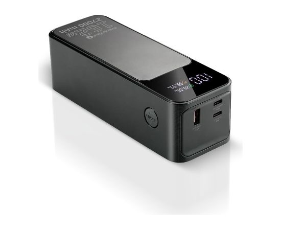 Powerbank 27 000mAh, 1x USB, 2x USB-C, 162,5W, QC4+, flashlight, LCD screen, black Power Banks