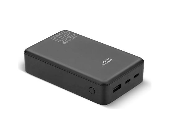 Powerbank 20 000mAh, 1x USB, 2x USB-C, 20W, QC4+, LCD screen, black Power Banks