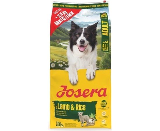 Josera Adult Lamb & Rice 12,5kg+2,5kg Suņu barība