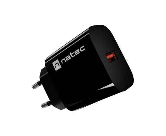 WALL CHARGER NATEC RIBERA 1X USB-A 18W BLACK Зарядные устройства