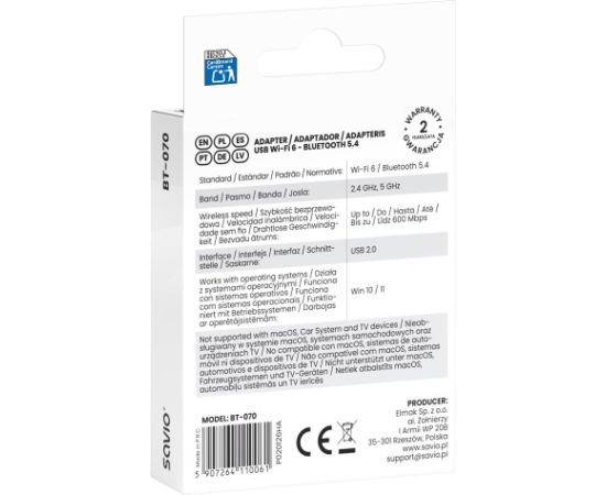 Savio BT-070 interface cards/adapter USB 2.0 Jaunumi - Datori