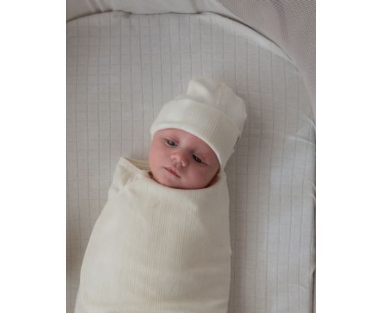 Lodger Beanie Pointelle bērnu cepurīte, Cream, 0-6 mēn. - BEP 112_0-6  Cepurītes