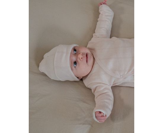 Lodger Beanie Pointelle bērnu cepurīte, Powder, 0-6 mēn. - BEP 023_0-6  Cepurītes