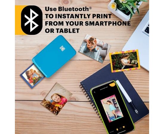 Kodak STEP Instant Mobile Photo printer Colour ZINK 2x3'' 1 ppm, Bluetooth, Blue Jaunumi - Birojam