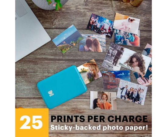 Kodak STEP Instant Mobile Photo printer Colour ZINK 2x3'' 1 ppm, Bluetooth, Blue Jaunumi - Birojam