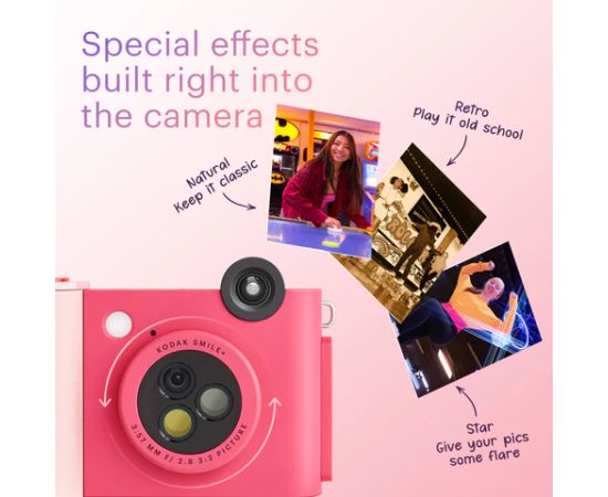 Kodak SMILE+ Instant Print Camera, 2x3'', Fuchsia Jaunumi - Audio-Video