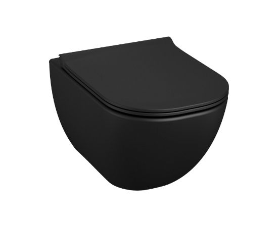 Jika pods ar QR/SC vāku Mio rimless, 360x530 mm, stiprināms pie sienas, matēts melns Podi pie sienas