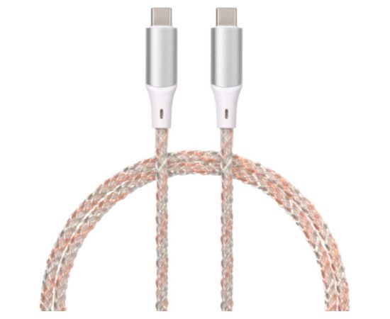 Qualo QCS-CC-00 Kvēlojošs Kabelis USB-C / 1m / 3A Data USB kabeļi