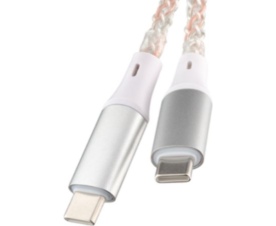 Qualo QCS-CC-00 Kvēlojošs Kabelis USB-C / 1m / 3A Data USB kabeļi
