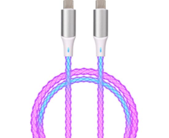 Qualo QCS-CC-00 Kvēlojošs Kabelis USB-C / 1m / 3A Data USB kabeļi