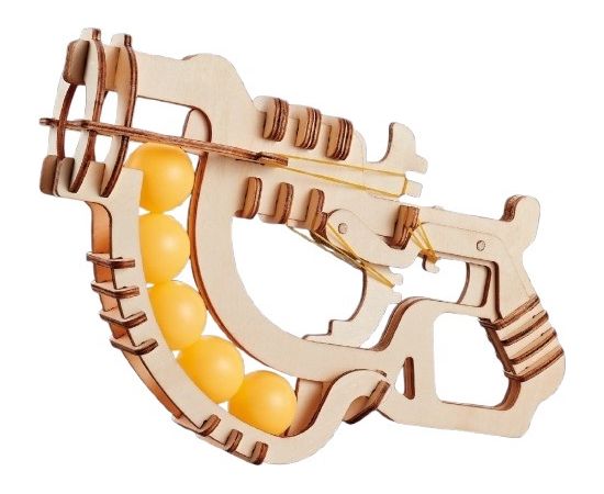 Extradigital Wooden Assembly Kit Ping Pong Ball Gun Konstruktori 