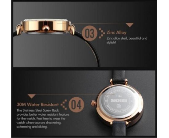 SKMEI 1184CL Gold Case  Black Наручные часы