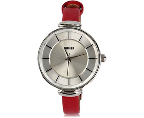 SKMEI  1184CL Silver Case Light Red Rokas pulksteņi 
