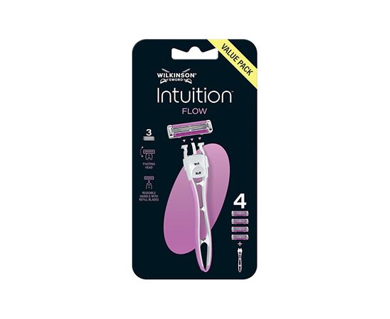 Wilkinson Sword Intuition Flow - Holící strojek + 4 hlavice Smaržas - NESAKĀRTOTS