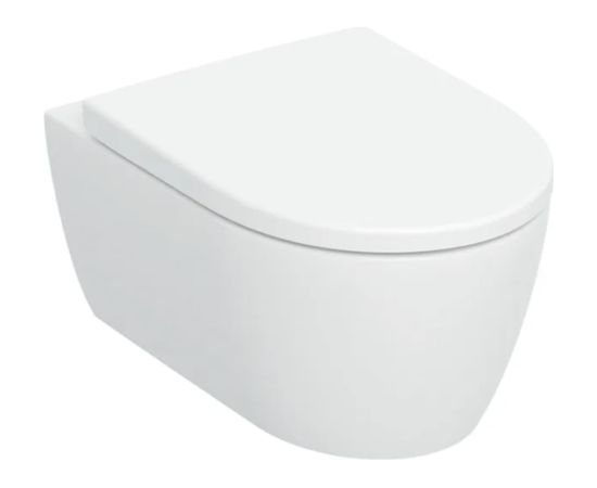 Geberit pods ar QR/SC vāku iCon rimless, stiprināms pie sienas, 355x530 mm, TurboFlush, balts Podi pie sienas