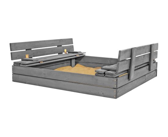 Springos Premium koka smilšu kaste SBP120SET01X 120 x 120 cm komplekts Smilšu kastes