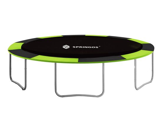 Springos Защитный чехол для батута TP-12FT 366 см чёрный с зелёной окантовкой Батуты и аксессуары