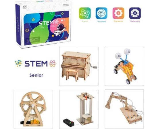 Extradigital Wooden Assembly Advanced Science Lab Kit, 5in1 STEM Educational Toys Konstruktori 
