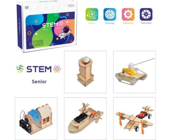 Extradigital Wooden Assembly Advanced Science Lab Kit, 5in1 STEM Educational Toys Konstruktori 