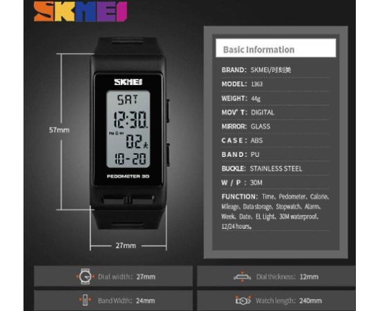 SKMEI 1363GY Rokas pulksteņi 